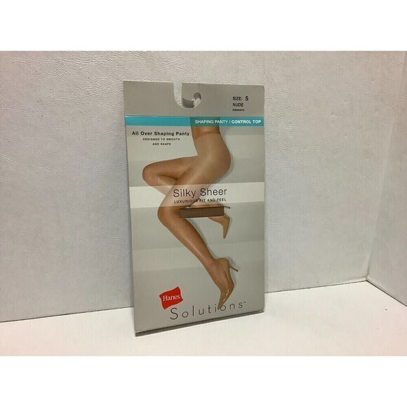 NIP Women's Hanes Solutions Control Top Shaper Panty Stockings Size S Nude 01634 - Picture 1 of 4